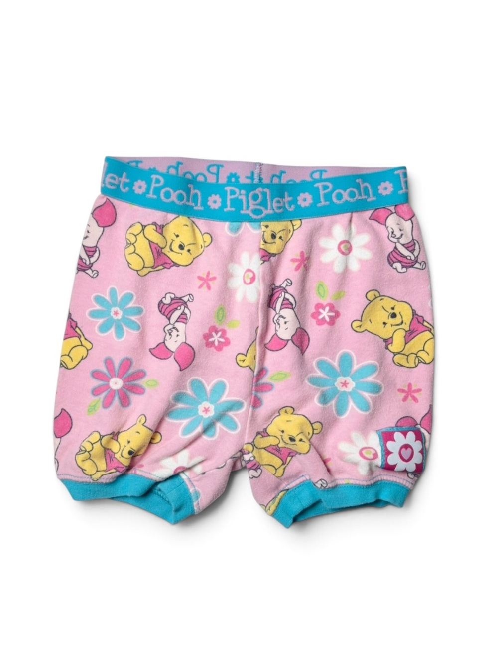 Disney Winnie the Pooh & Piglet Retro Cotton Logo Trim Pajama Shorts 24M